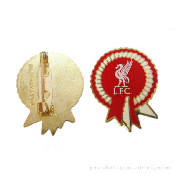 Silk Sreen Printing Liverpool Football Personalized Lapel Pins Zinc Alloy